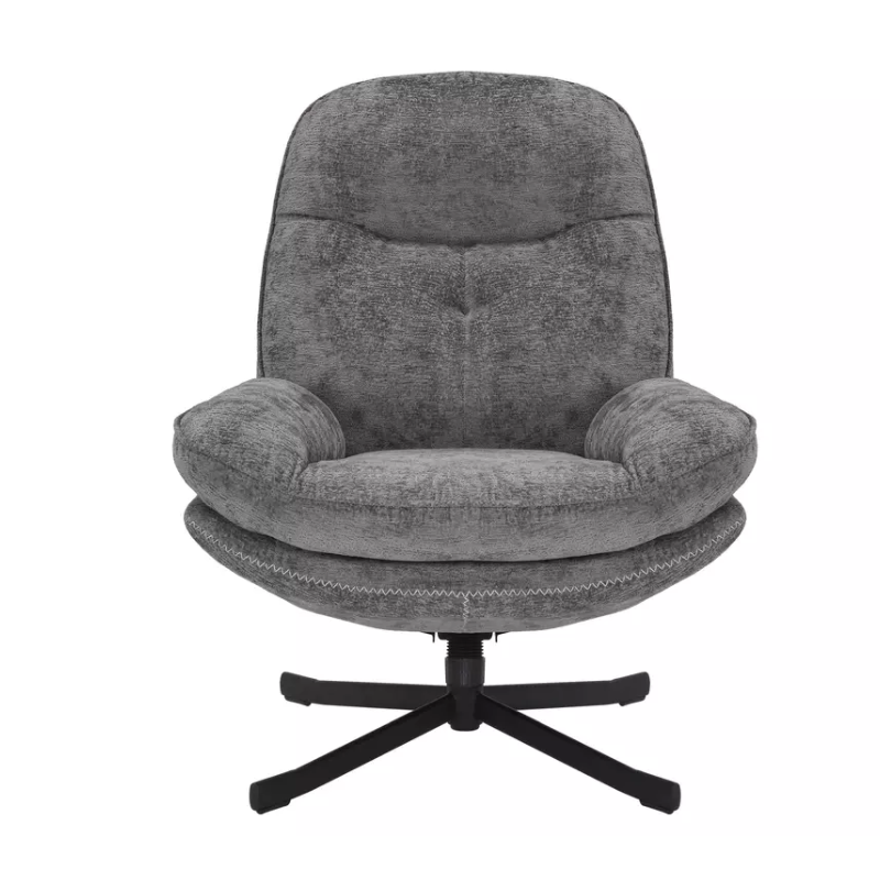 Fauteuil NALAK gris : Design moderne et rembourrage confortable