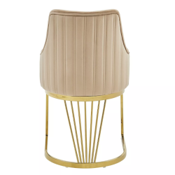Chaise design en velours beige RAFIN - Élégance et confort