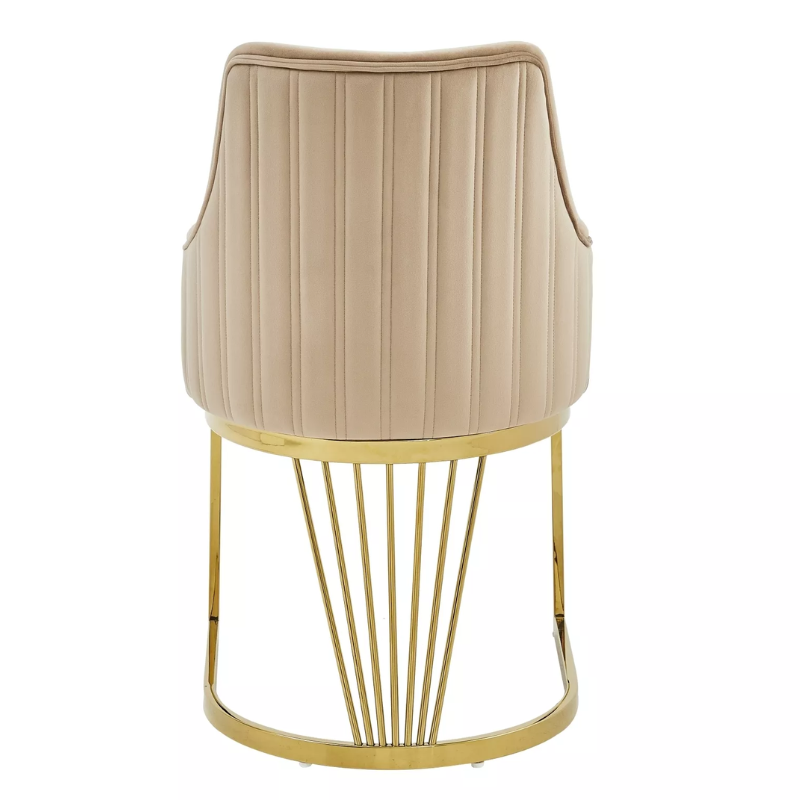 Chaise design en velours beige RAFIN - Élégance et confort
