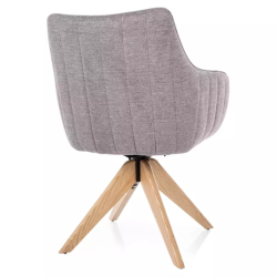 Chaise pivotante en tissu gris NOPE 2 - Design chaleureux et pratique