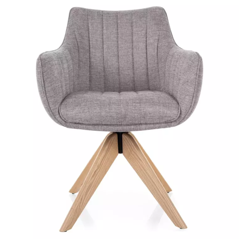 Chaise pivotante en tissu gris NOPE 2 - Design chaleureux et pratique