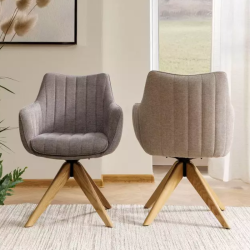 Chaise pivotante en tissu gris NOPE 2 - Design chaleureux et pratique