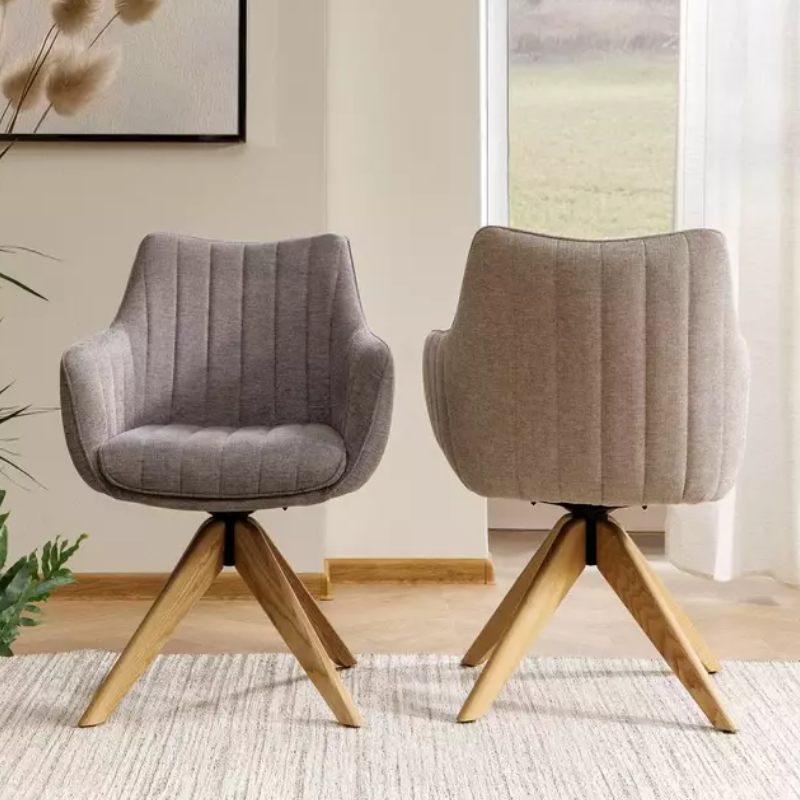 Chaise pivotante en tissu gris NOPE 2 - Design chaleureux et pratique