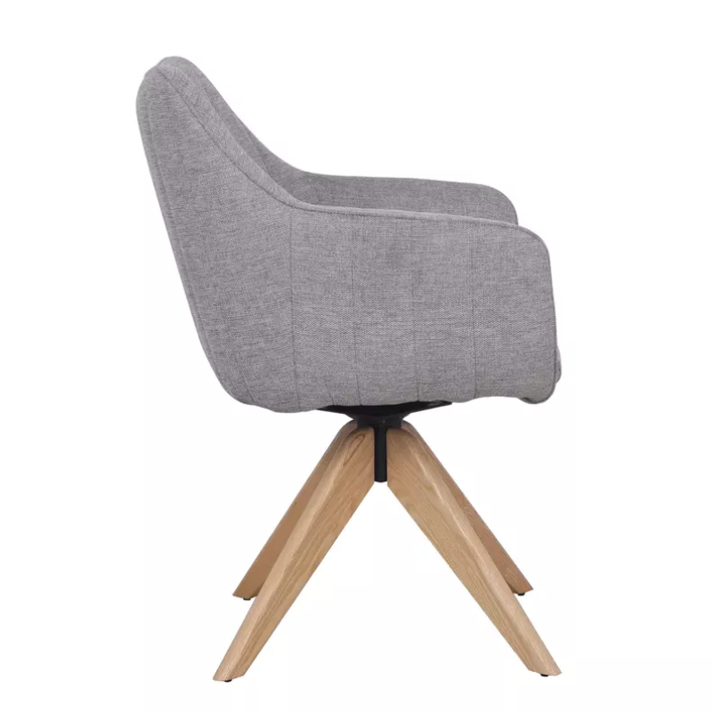 Chaise pivotante en tissu gris NOPE 2 - Design chaleureux et pratique