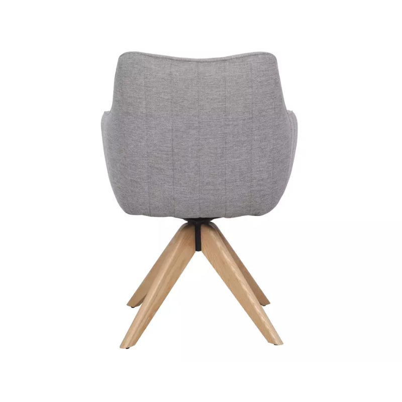 Chaise pivotante en tissu gris NOPE 2 - Design chaleureux et pratique