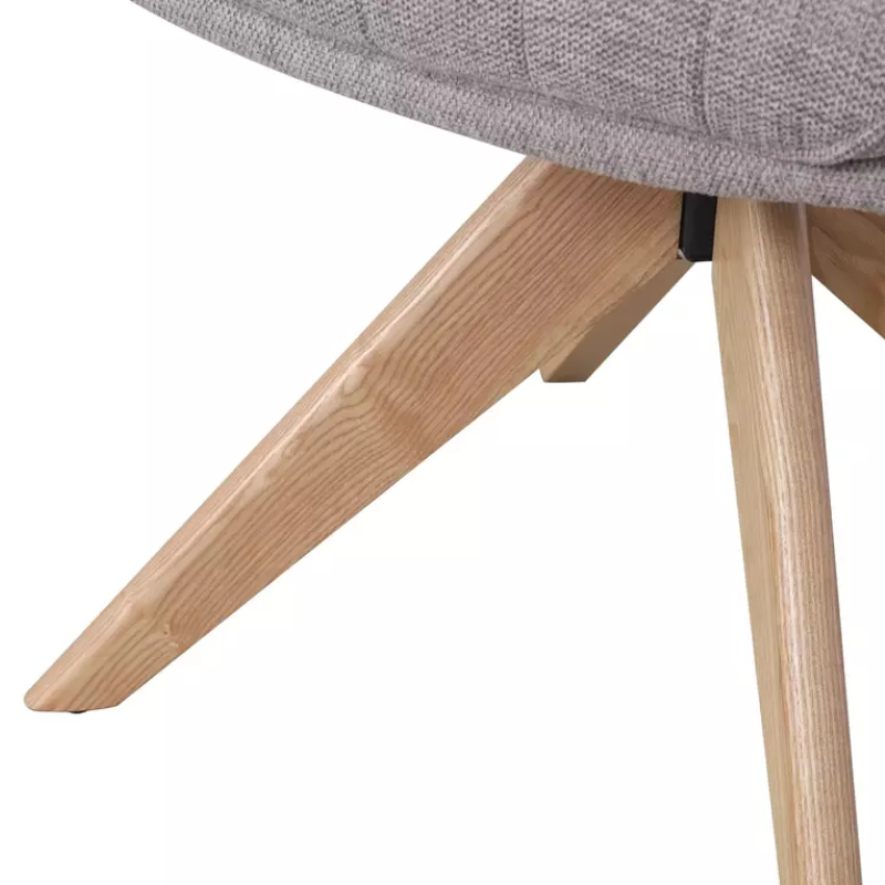 Chaise pivotante en tissu gris NOPE 2 - Design chaleureux et pratique