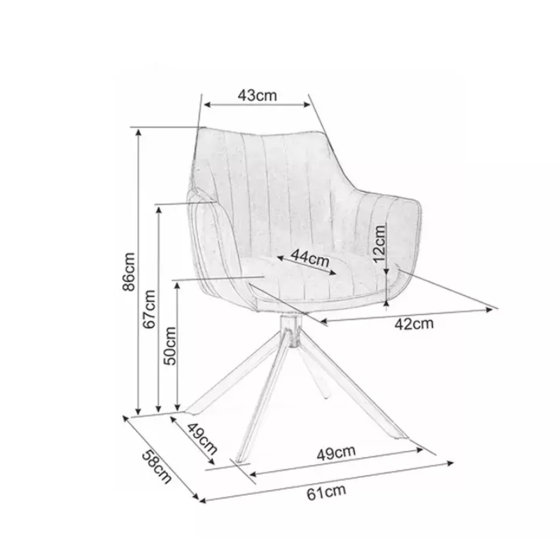 Chaise pivotante en tissu beige foncé NOPE 2 - Confort et raffinement