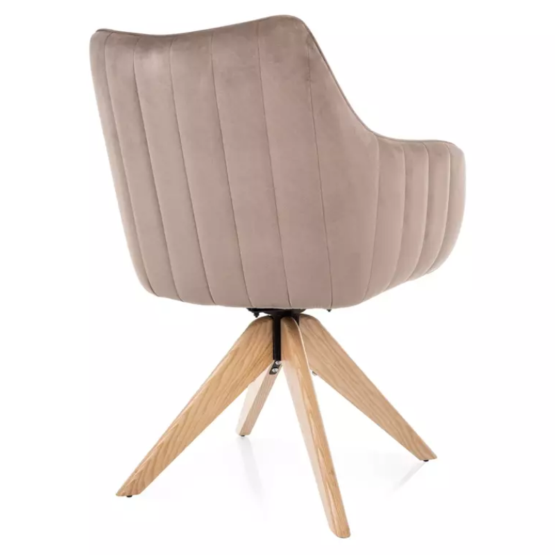 Chaise pivotante en tissu beige foncé NOPE 2 - Confort et raffinement