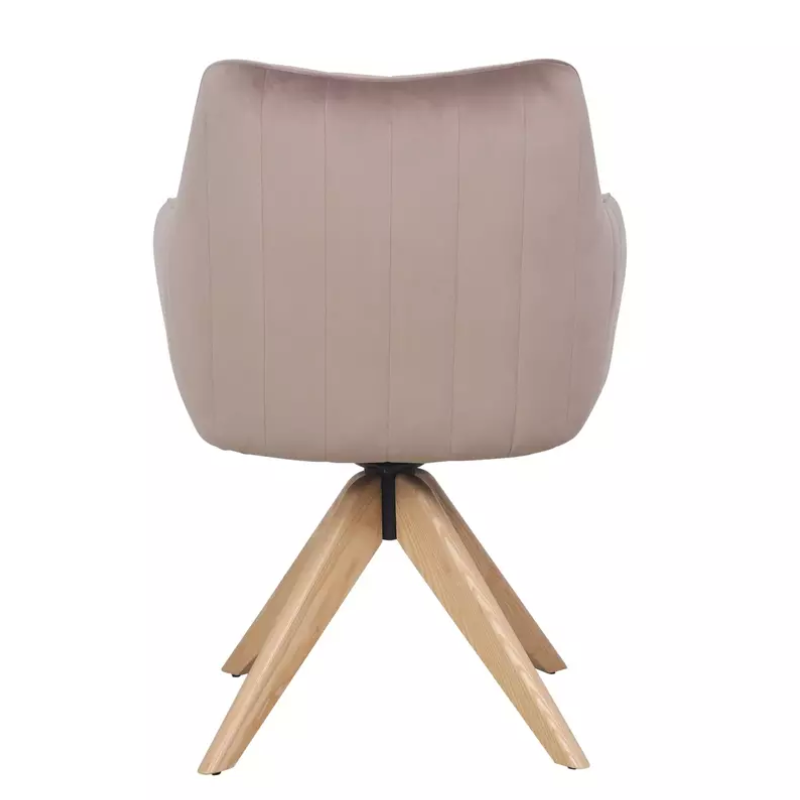 Chaise pivotante en tissu beige foncé NOPE 2 - Confort et raffinement