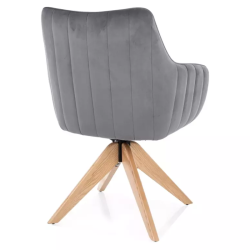 Chaise pivotante en velours gris NOPE - Élégance et douceur