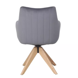 Chaise pivotante en velours gris NOPE - Élégance et douceur