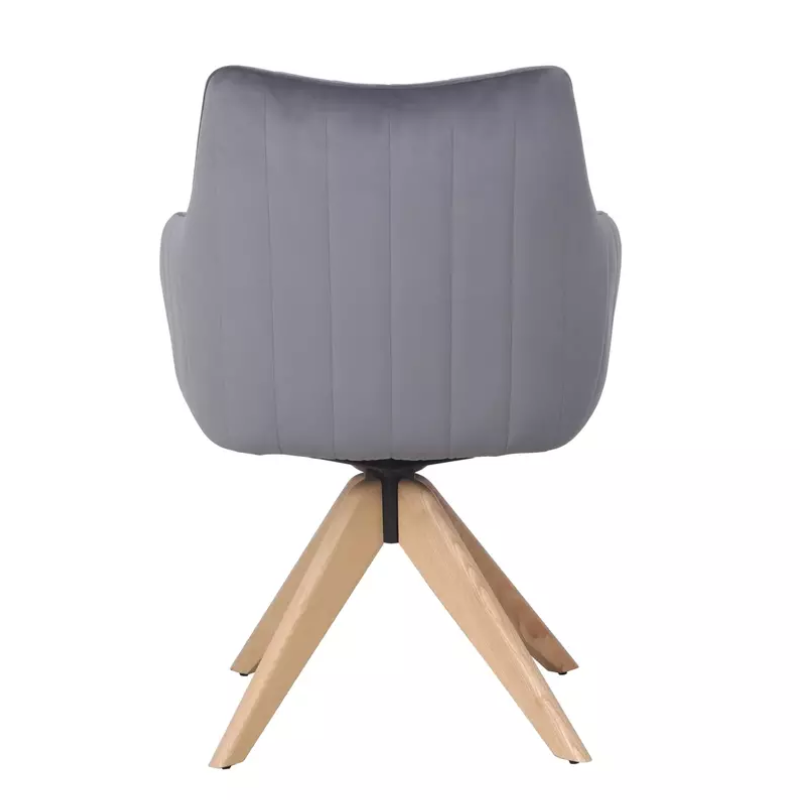 Chaise pivotante en velours gris NOPE - Élégance et douceur
