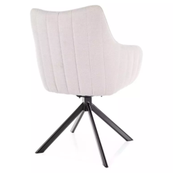 Chaise pivotante en velours beige clair NOPE - Confort et modernité