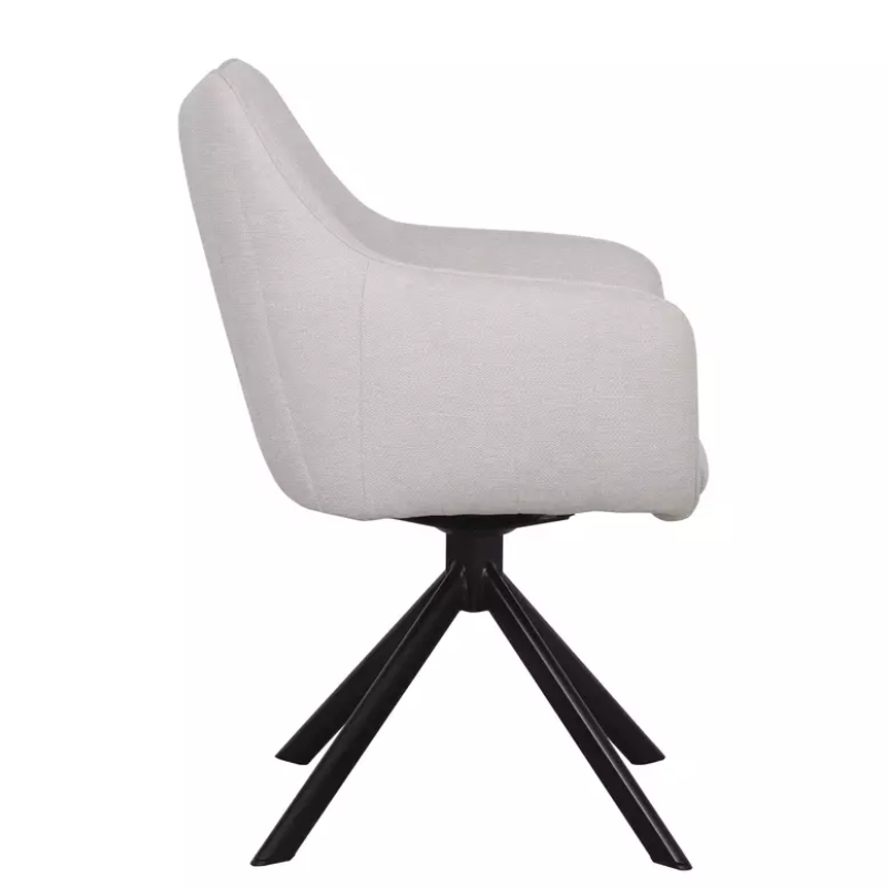 Chaise pivotante en velours beige clair NOPE - Confort et modernité