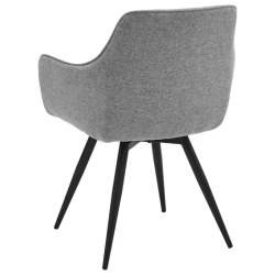 Chaise pivotante beige clair LOUP - Structure métal noir mat