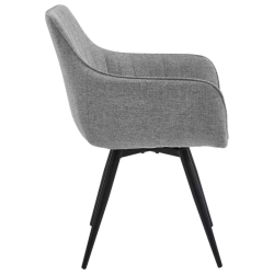 Chaise pivotante beige clair LOUP - Structure métal noir mat