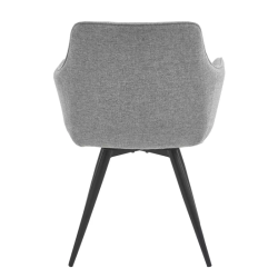 Chaise pivotante beige clair LOUP - Structure métal noir mat