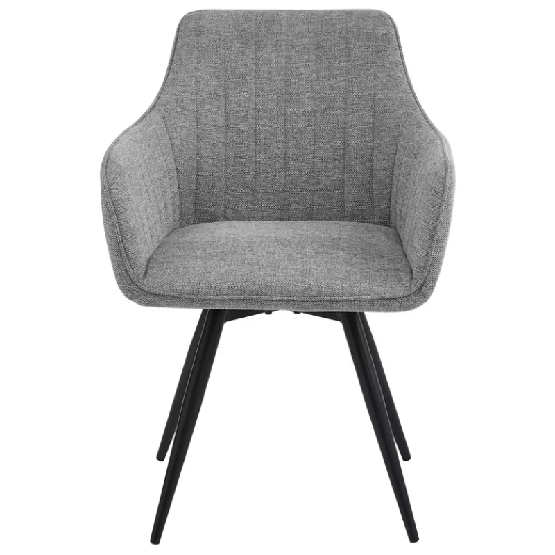 Chaise pivotante beige clair LOUP - Structure métal noir mat