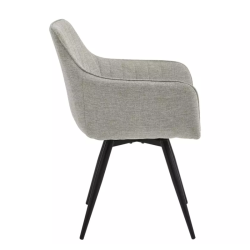 Chaise pivotante grise LOUP - Fonction retour automatique à 180°