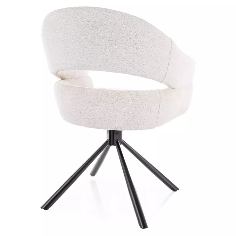Chaise design beige MASEE - Accoudoirs et pivot à 180°