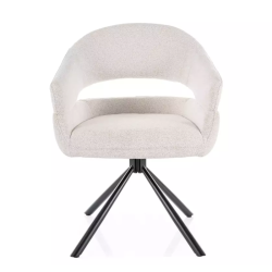 Chaise design beige MASEE - Accoudoirs et pivot à 180°