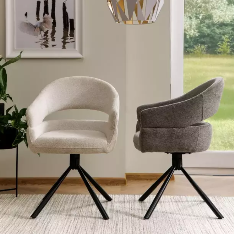 Chaise design gris foncé MASEE - Élégance et assise pivotante