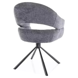 Chaise design gris foncé MASEE - Élégance et assise pivotante