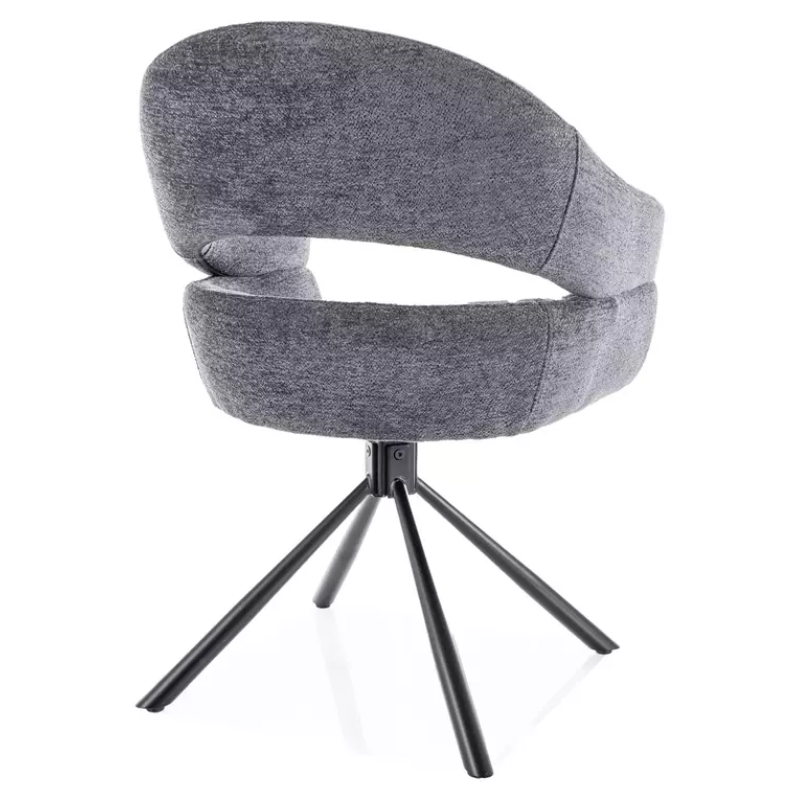 Chaise design gris foncé MASEE - Élégance et assise pivotante