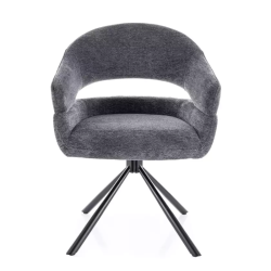 Chaise design gris foncé MASEE - Élégance et assise pivotante