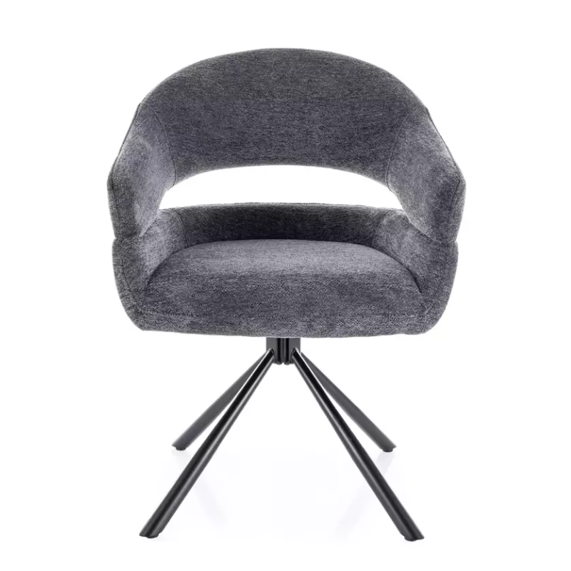 Chaise design gris foncé MASEE - Élégance et assise pivotante