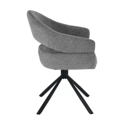 Chaise design gris foncé MASEE - Élégance et assise pivotante
