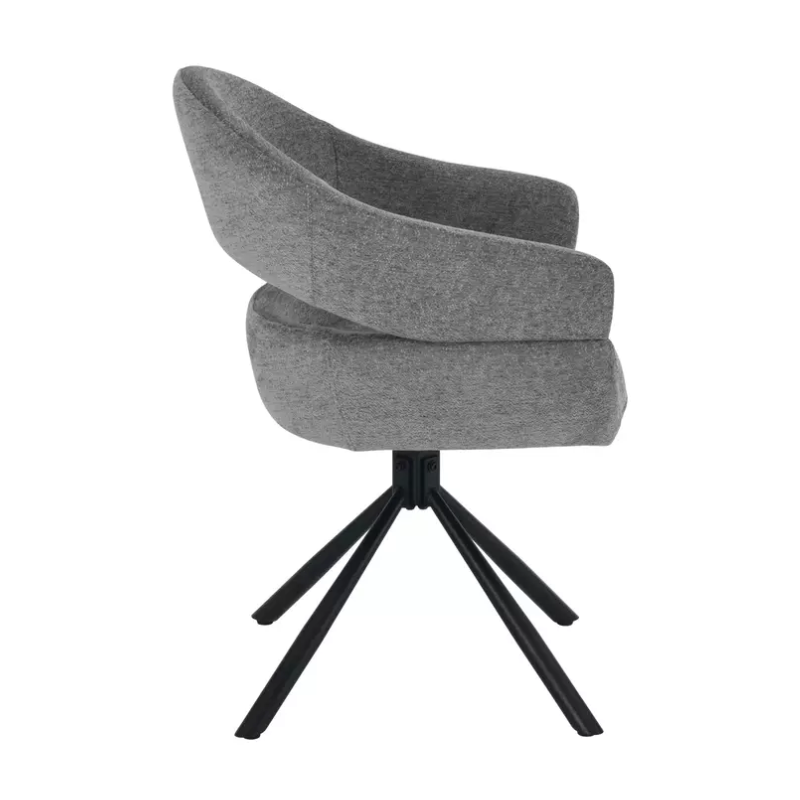 Chaise design gris foncé MASEE - Élégance et assise pivotante