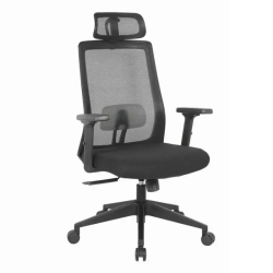 Chaise de bureau pivotante ergonomique noire LORESE design moderne