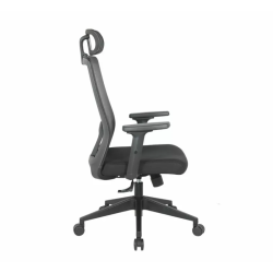 Chaise de bureau pivotante ergonomique noire LORESE design moderne