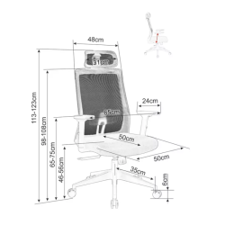 Chaise de bureau pivotante ergonomique noire LORESE design moderne