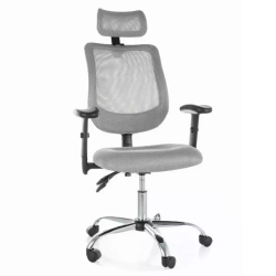 Chaise de bureau ergonomique grise LORES - Pivotante et contemporaine