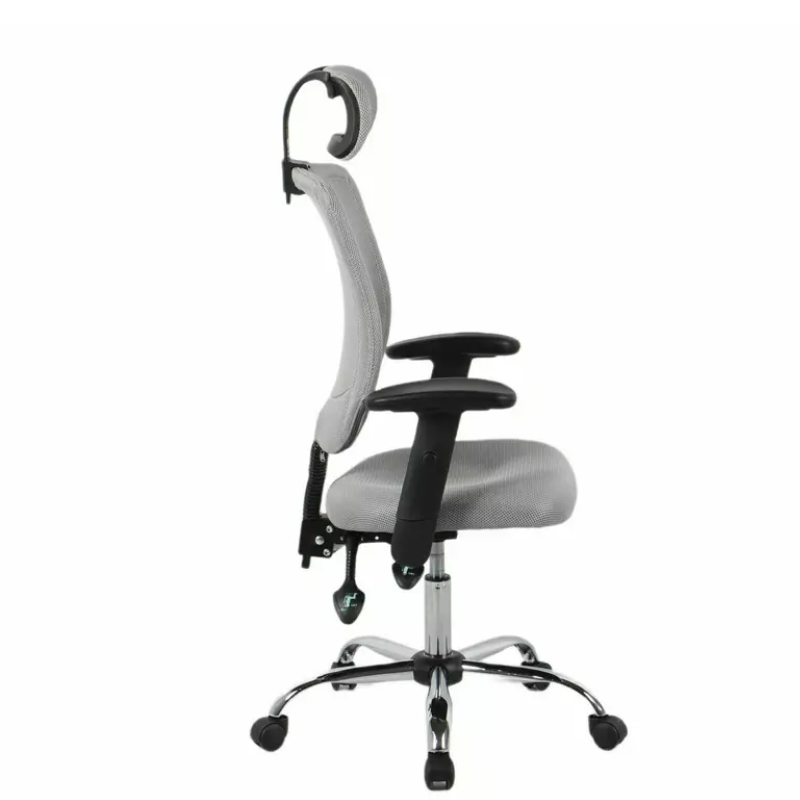 Chaise de bureau ergonomique grise LORES - Pivotante et contemporaine