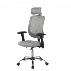 Chaise de bureau ergonomique grise LORES - Pivotante et contemporaine