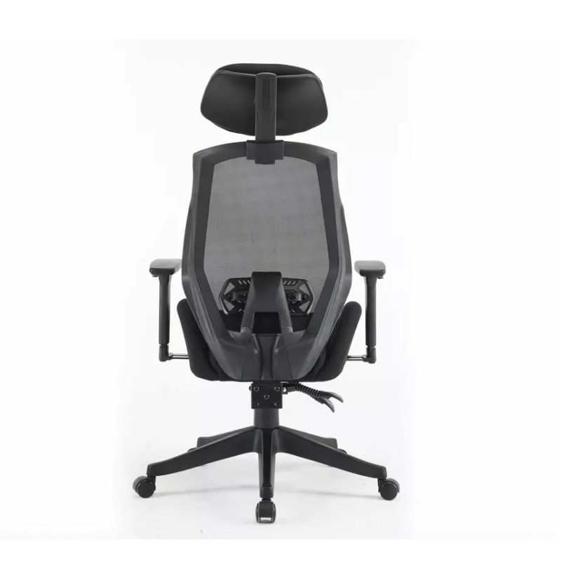 Chaise de bureau ergonomique noire LORES - Accoudoirs et réglagles
