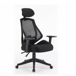 Chaise de bureau ergonomique noire LORES - Accoudoirs et réglagles