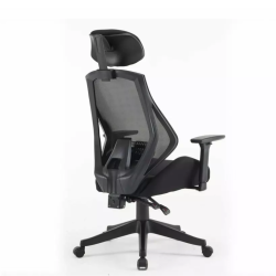 Chaise de bureau ergonomique noire LORES - Accoudoirs et réglagles