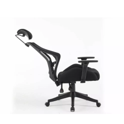 Chaise de bureau ergonomique noire LORES - Accoudoirs et réglagles