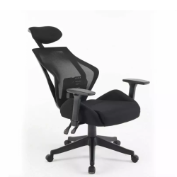 Chaise de bureau ergonomique noire LORES - Accoudoirs et réglagles