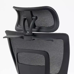 Chaise de bureau noire LORES3 - Accoudoirs 4D et ergonomie avancée