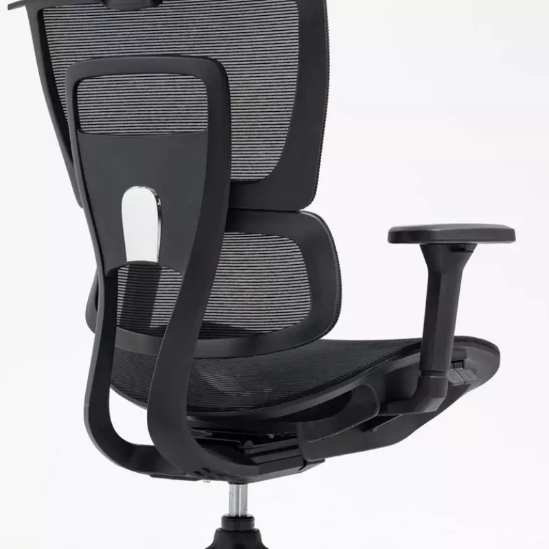 Chaise de bureau noire LORES3 - Accoudoirs 4D et ergonomie avancée