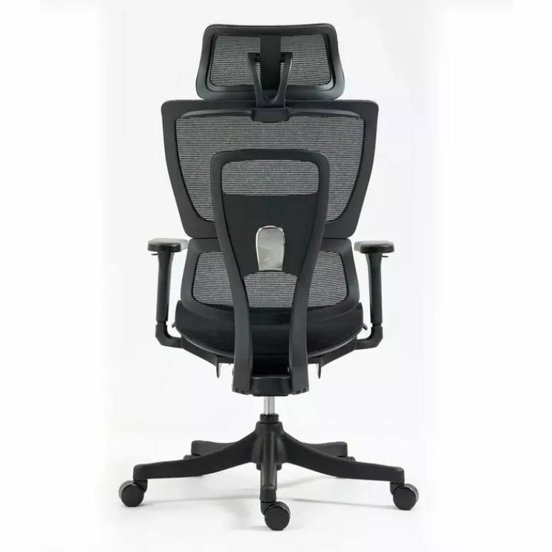 Chaise de bureau noire LORES3 - Accoudoirs 4D et ergonomie avancée