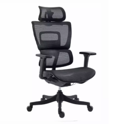 Chaise de bureau noire LORES3 - Accoudoirs 4D et ergonomie avancée