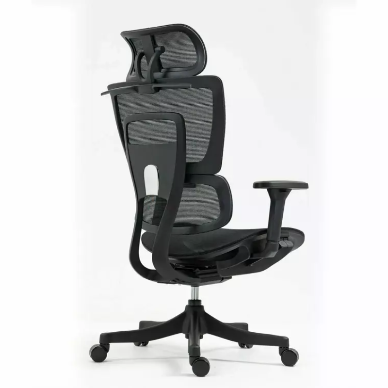 Chaise de bureau noire LORES3 - Accoudoirs 4D et ergonomie avancée