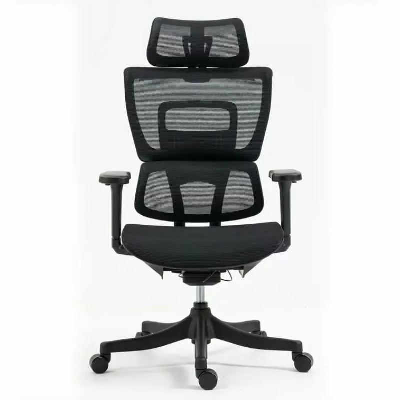 Chaise de bureau noire LORES3 - Accoudoirs 4D et ergonomie avancée