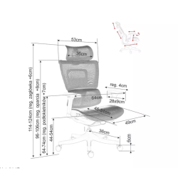 Chaise de bureau noire LORES3 - Accoudoirs 4D et ergonomie avancée